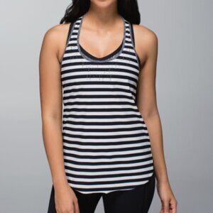 EC Lululemon Water Bound Singlet - Black / White - Size 6/8